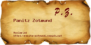 Panitz Zotmund névjegykártya